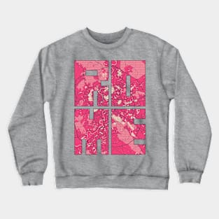 Rome, Italy City Map Typography - Blossom Crewneck Sweatshirt